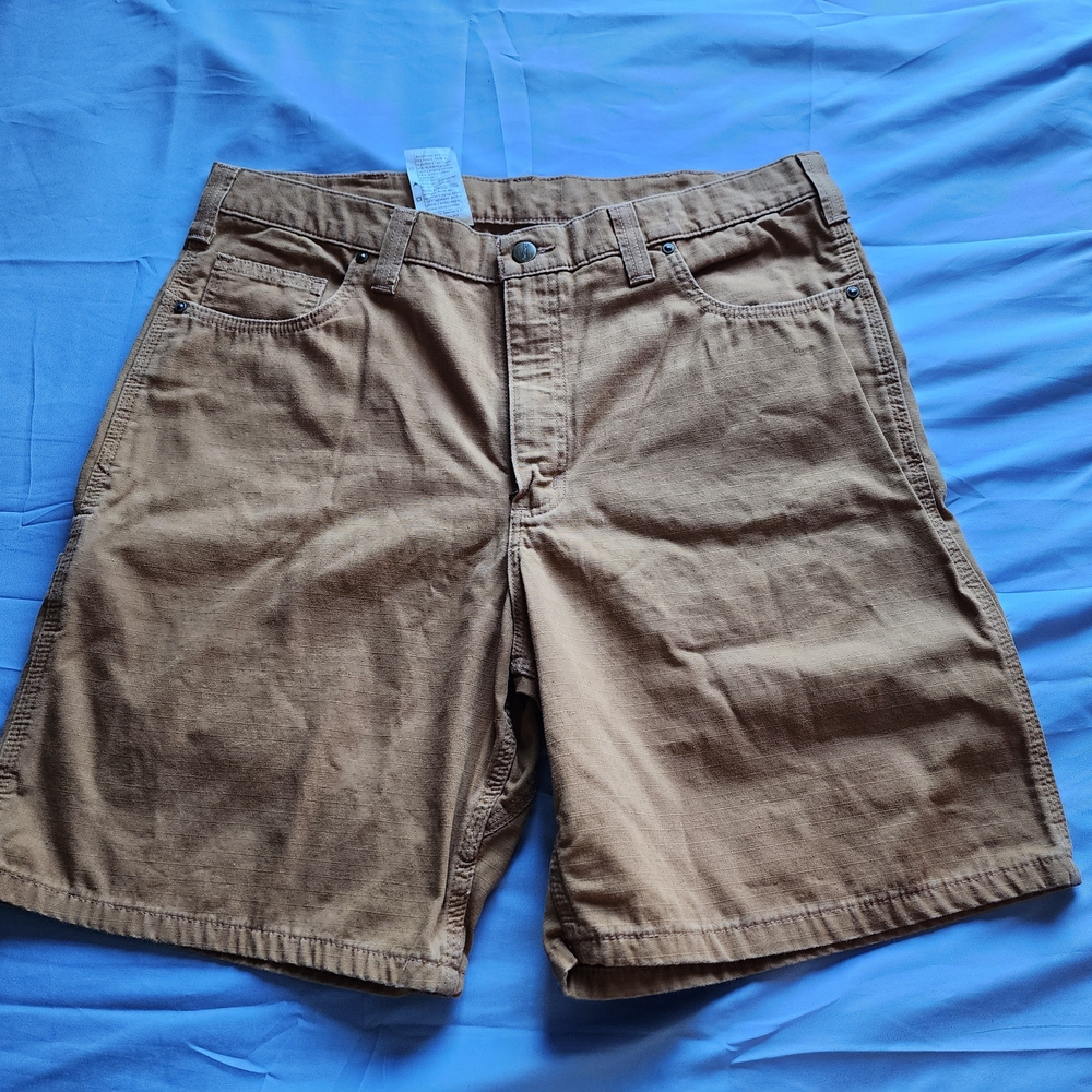 CARHARTT MEN'S WORKWEAR CARPENTER CARGO SHORTS BROWN ORIGINAL FIT SIZE 36